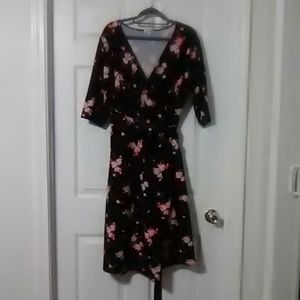 Floral true wrap dress